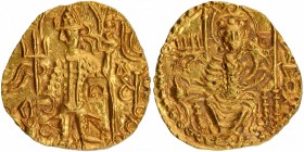Gold Dinar Coin of Vasudeva II of Kushan Dynasty.