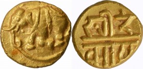 Gold One Quarter Varaha Coin of Devaraya II of Vijayanagara Empire.