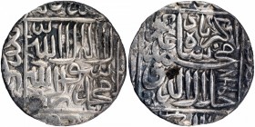 Silver One Rupee of Akbar of Gwaliar Mint.