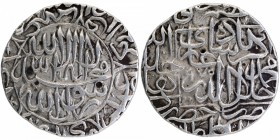 Silver One Rupee Coin of Akbar of Hadrat Delhi Mint.