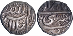 Silver One Rupee Coin of Akbar of Srinagar Mint of Tir Month.