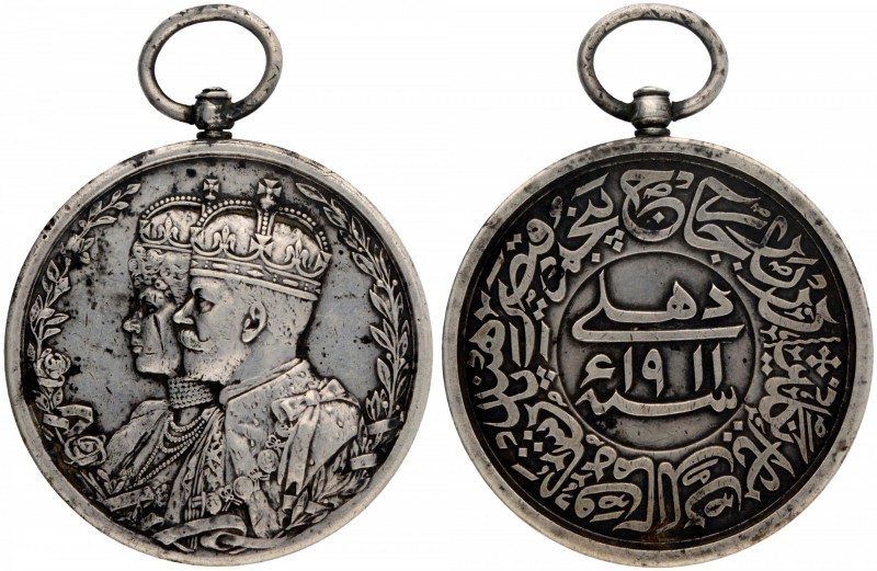 British India
Medal, King George V, Delhi Durbar, Silver Medal, 1911, Obv: conj...