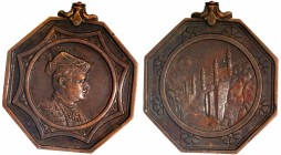 Copper Octagonal Medal of Madho Rao Scindia of Gwalior.