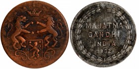 Copper Token of Mahatma Gandhi of India of 1932.