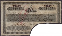 Ten Company Rupees Banknote of Calcutta Circle of Bank of Bengal.