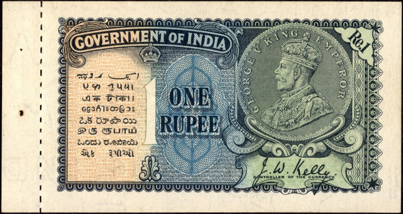 British INDIA Notes
British India, 1935, King George V, 1 Rupee, Signed by J.W....