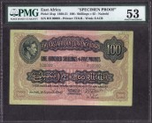 Specimen One Hundred Shillings Banknote of East Africa of King George VI of 1943.