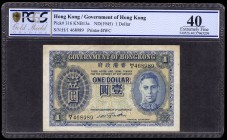One Dollar Banknote of King George VI of Hong Kong of 1945.