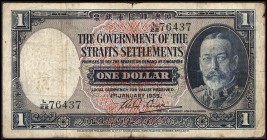 One Dollar Banknote of Straits Settlements of King George V of 1935.