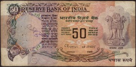 Error Fifty Rupees Banknote Signed by C Rangarajan of Republic India.