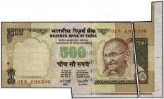 Error Five Hundred Rupees Banknote Signed by Y V Reddy of Republic India.