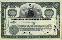 Stock and Share Certificate of Wisconsin Investment Company of 1931 of USA.