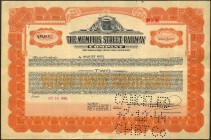 Stock and Share Certificate of The Memphis Street Railway Company of 1935 of USA.