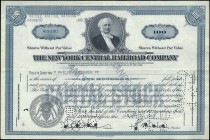 Stock and Share Certificate of The New York Central Railroad Company of 1942 of USA.