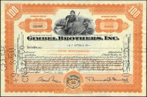 Stock and Share Certificate of Gimbel Brothers Inc. of 1950 of USA.