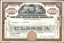 Stock and Share Certificate of Columbia Broadcasting System Inc. of 1955 of USA.