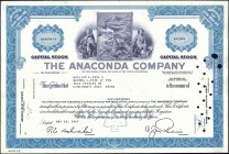 Stock and Share Certificate of The Anaconda Company of 1967 of USA.