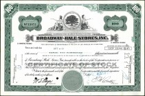 Stock and Share Certificate of Broadway Hale Stores Inc of 1973 of USA.