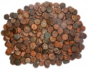 Lot of Two hundred & Eighty  Six Copper Six & Quarter Kasu Coins of Mysore State.