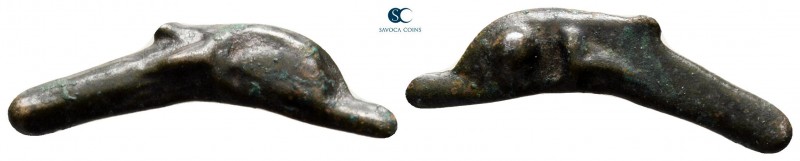 Scythia. Olbia circa 437-410 BC. 
Cast dolphin Æ

25 mm., 1,09 g.



very...