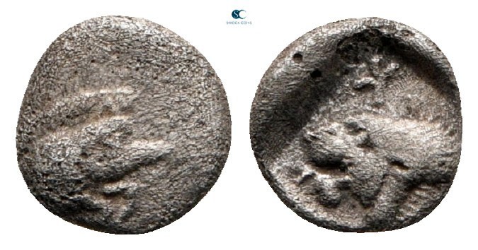 Mysia. Kyzikos circa 480-400 BC. 
Hemiobol AR

7 mm., 0,29 g.



nearly v...