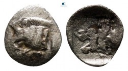 Mysia. Kyzikos circa 480-400 BC. Tetartemorion AR