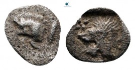 Mysia. Kyzikos circa 450-400 BC. Tetartemorion AR