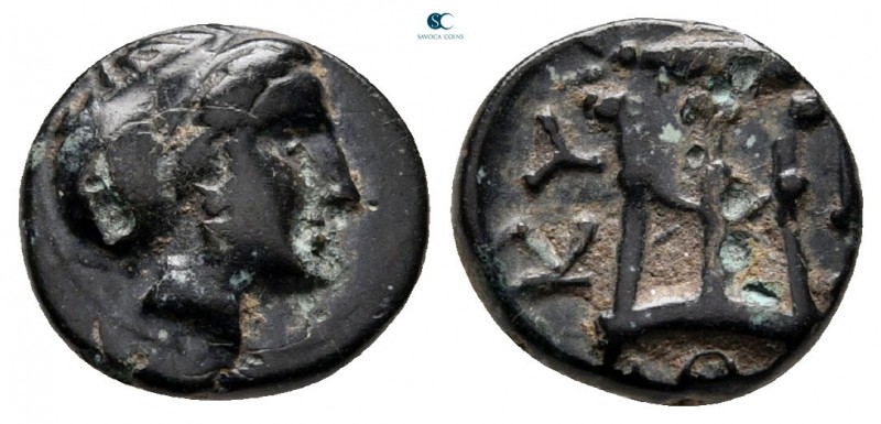 Mysia. Kyzikos circa 300-250 BC. 
Bronze Æ

12 mm., 1,36 g.



very fine