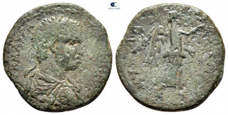 Macedon. Stobi. Caracalla AD 198-217. 
Bronze Æ

20 mm., 5,01 g.



nearl...