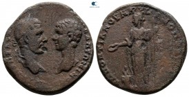 Moesia Inferior. Marcianopolis. Macrinus with Diadumenian as Caesar AD 217-218. Bronze Æ
