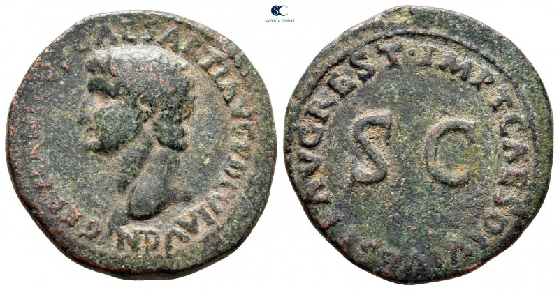 Tiberius AD 14-37. restitution issue, struck under Titus circa AD 80-81. Rome
A...
