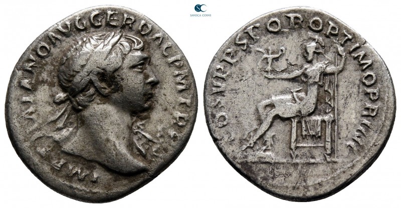 Trajan AD 98-117. Rome
Denarius AR

18 mm., 3,05 g.



nearly very fine