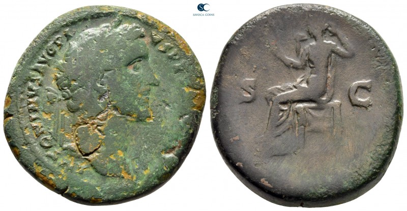Antoninus Pius AD 138-161. Rome
Sestertius Æ

32 mm., 26,38 g.



fine