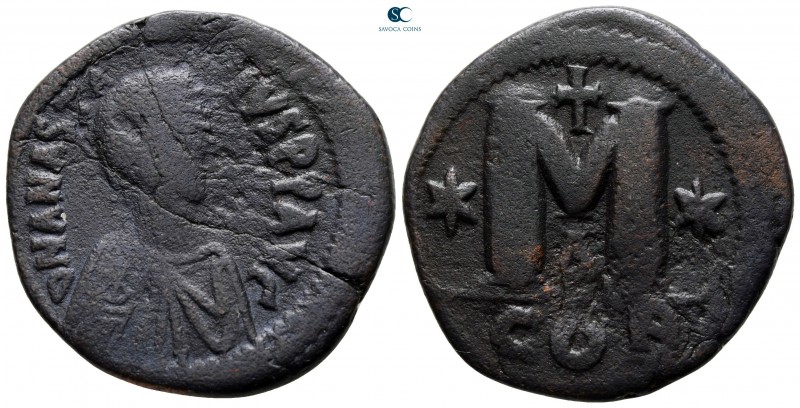 Anastasius I AD 491-518. From the Tareq Hani collection. Constantinople
Follis ...