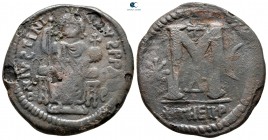 Justinian I AD 527-565. Theoupolis (Antioch). Follis or 40 Nummi Æ