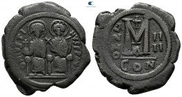 Justin II and Sophia AD 565-578. From the Tareq Hani collection. Constantinople. Follis or 40 Nummi Æ