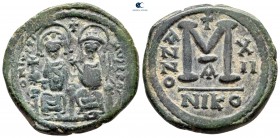 Justin II and Sophia AD 565-578. Nikomedia. Follis or 40 Nummi Æ
