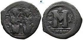 Justin II and Sophia AD 565-578. From the Tareq Hani collection. Theoupolis (Antioch). Follis or 40 Nummi Æ