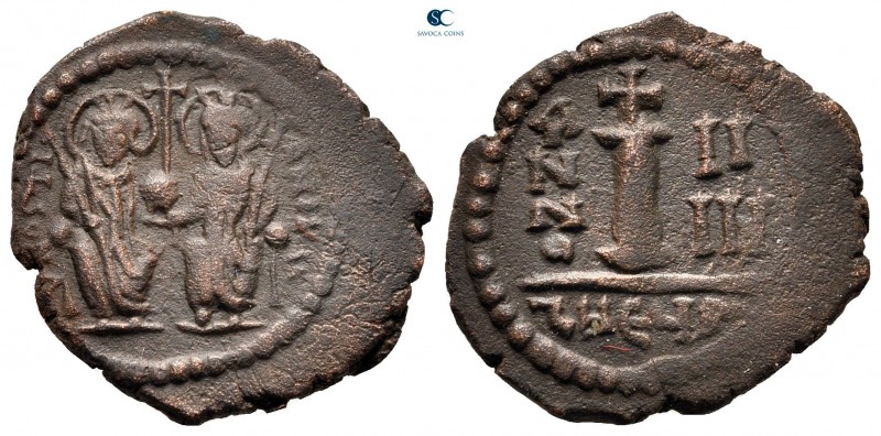 Justin II and Sophia AD 565-578. Theoupolis (Antioch)
Decanummium Æ

22 mm., ...