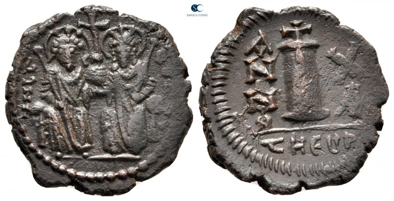 Justin II and Sophia AD 565-578. Theoupolis (Antioch)
Decanummium Æ

21 mm., ...