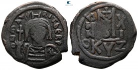 Maurice Tiberius AD 582-602. From the Tareq Hani collection. Cyzicus. Follis or 40 Nummi Æ