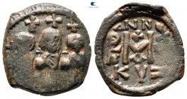 Heraclius & H.Constantine & Martina AD 610-641. Cyzicus. Follis or 40 Nummi Æ