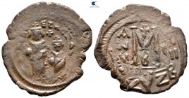 Heraclius with Heraclius Constantine AD 610-641. Cyzicus. Follis or 40 Nummi Æ
