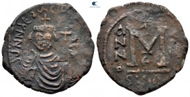 Heraclius with Heraclius Constantine AD 610-641. Seleucia Isauriae. Follis or 40 Nummi Æ