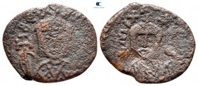 Theophilus, with Michael III AD 829-842. Syracuse. Follis or 40 Nummi Æ