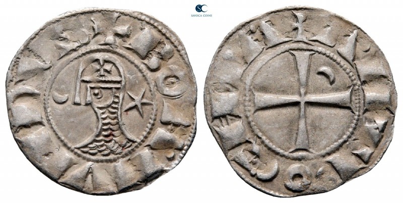 Bohémond III AD 1163-1201. Antioch
Denier AR

18 mm., 0,97 g.



very fin...