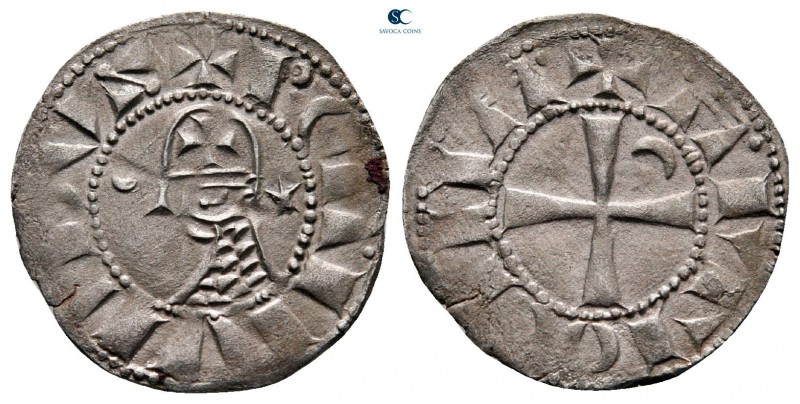 Bohémond III AD 1163-1201. Antioch
Denier AR

18 mm., 0,98 g.



very fin...