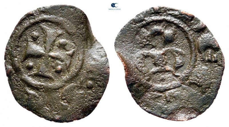 Manfredi AD 1258-1266. Kingdom of Sicily. Messina
Denaro BI

15 mm., 0,38 g....