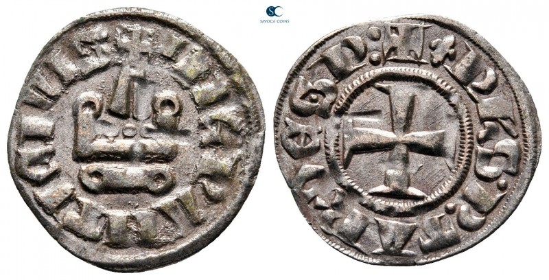 Philippe de Taranto AD 1307-1313. Lepanto
Denier Tournois BI

20 mm., 0,88 g....