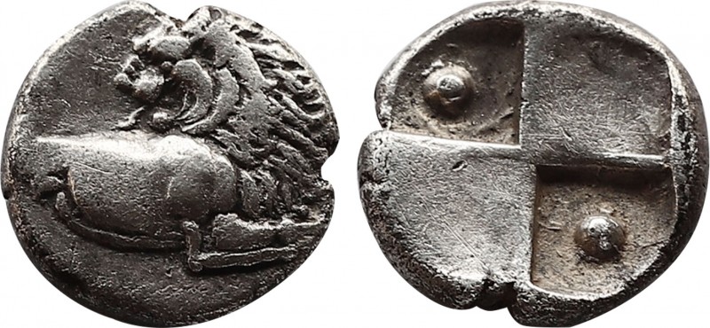 Thracian Chersonesos, 'Kardia' AR Hemidrachm. Circa 357-320 BC. Forepart of lion...